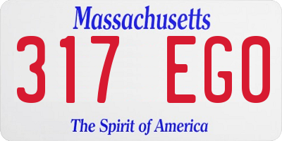 MA license plate 317EG0