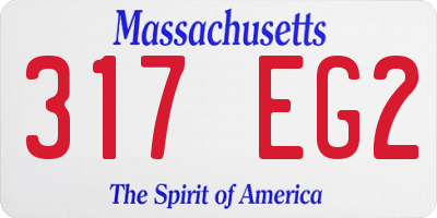 MA license plate 317EG2
