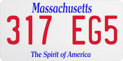 MA license plate 317EG5