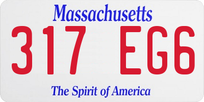 MA license plate 317EG6