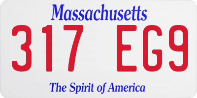 MA license plate 317EG9