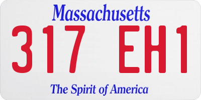 MA license plate 317EH1