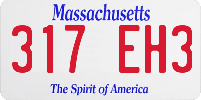 MA license plate 317EH3