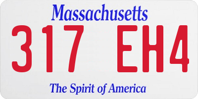MA license plate 317EH4