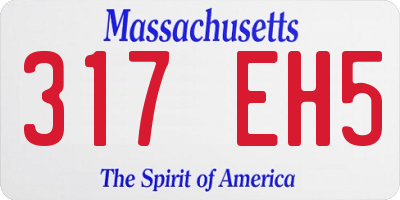 MA license plate 317EH5