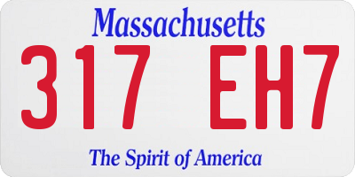 MA license plate 317EH7