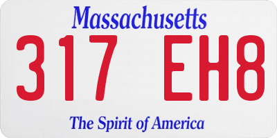 MA license plate 317EH8