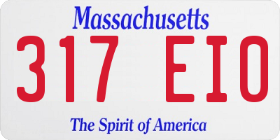 MA license plate 317EI0