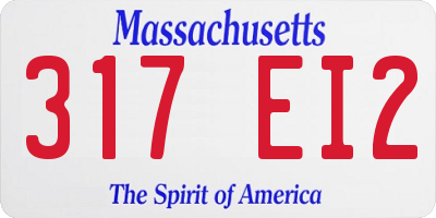MA license plate 317EI2