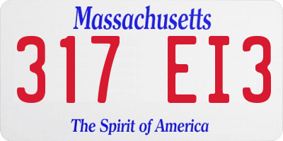 MA license plate 317EI3