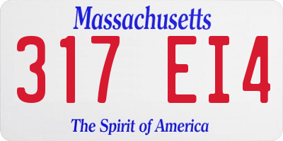 MA license plate 317EI4