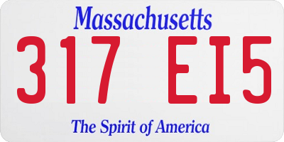 MA license plate 317EI5