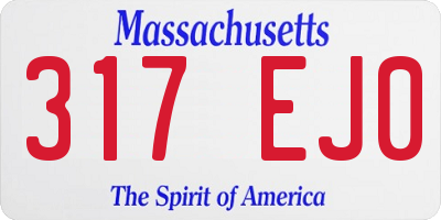 MA license plate 317EJ0