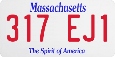 MA license plate 317EJ1