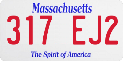 MA license plate 317EJ2
