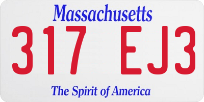MA license plate 317EJ3