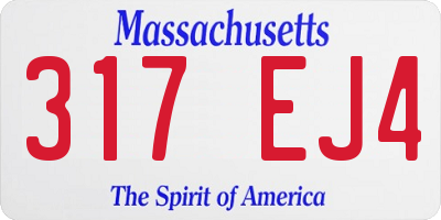 MA license plate 317EJ4