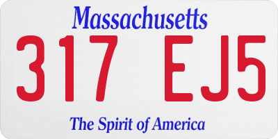 MA license plate 317EJ5
