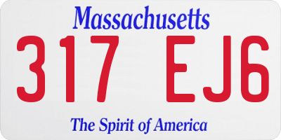 MA license plate 317EJ6
