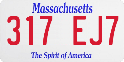 MA license plate 317EJ7