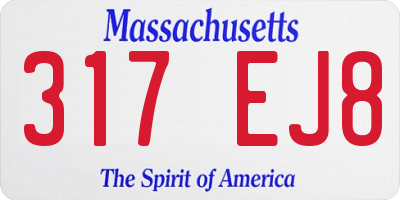 MA license plate 317EJ8