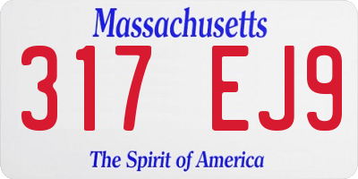 MA license plate 317EJ9