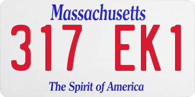 MA license plate 317EK1