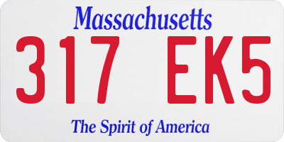 MA license plate 317EK5