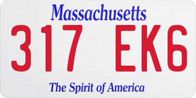 MA license plate 317EK6