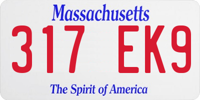 MA license plate 317EK9