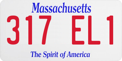 MA license plate 317EL1