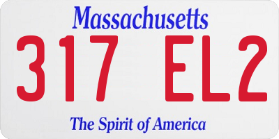 MA license plate 317EL2