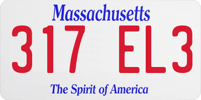 MA license plate 317EL3