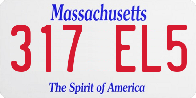 MA license plate 317EL5