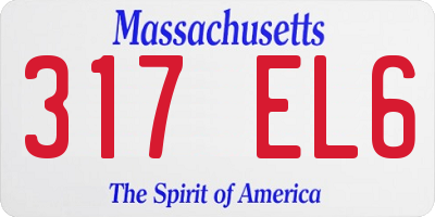 MA license plate 317EL6