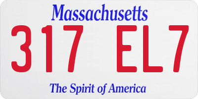 MA license plate 317EL7