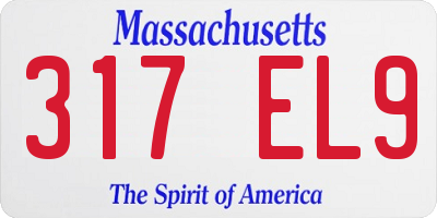 MA license plate 317EL9