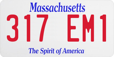MA license plate 317EM1