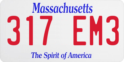 MA license plate 317EM3