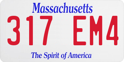 MA license plate 317EM4