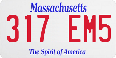 MA license plate 317EM5