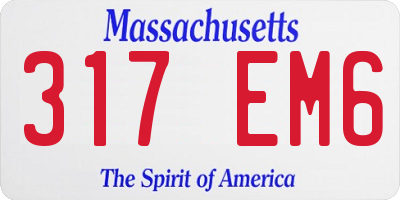 MA license plate 317EM6