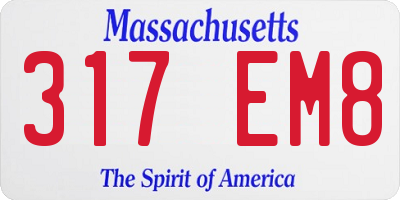 MA license plate 317EM8