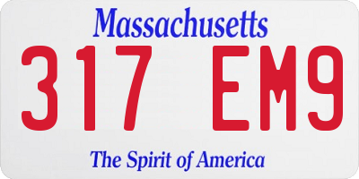 MA license plate 317EM9