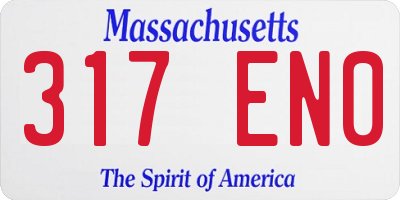 MA license plate 317EN0