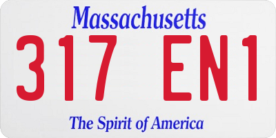 MA license plate 317EN1