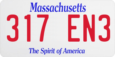 MA license plate 317EN3