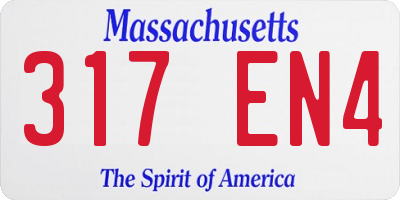 MA license plate 317EN4