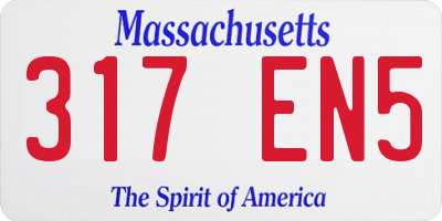 MA license plate 317EN5