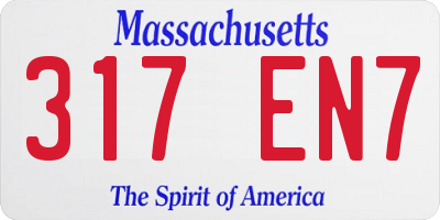 MA license plate 317EN7
